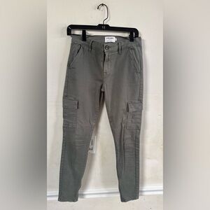 FRAME Le Service Cargo Skinny Pants Platoon olive green color. 27 contemporary